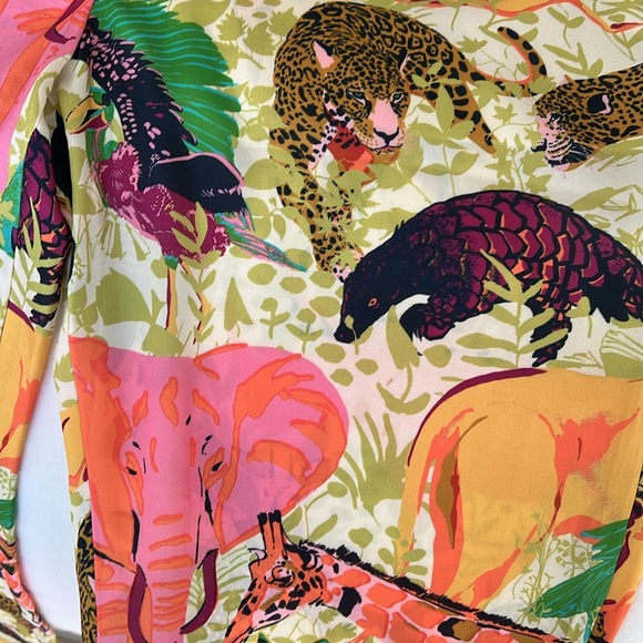 J. Crew Wide Leg Drapey Pants; Ratti Safari print - Picture 8 of 8